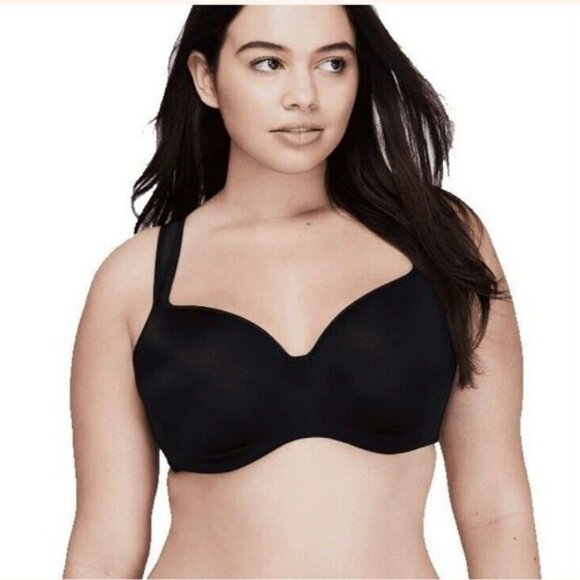 Cacique Bra Smooth Balconette Underwire Plus Size 44H Black Lane Bryant - Picture 1 of 9